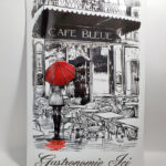 cafe-bleue-email-bord-kunst-umbrella-enamel-sign
